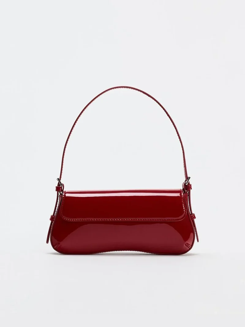 Red Stick Underarm Bag 2024 Autumn New Product Fashionable Simple Commuter Flip Retro Shoulder Bag