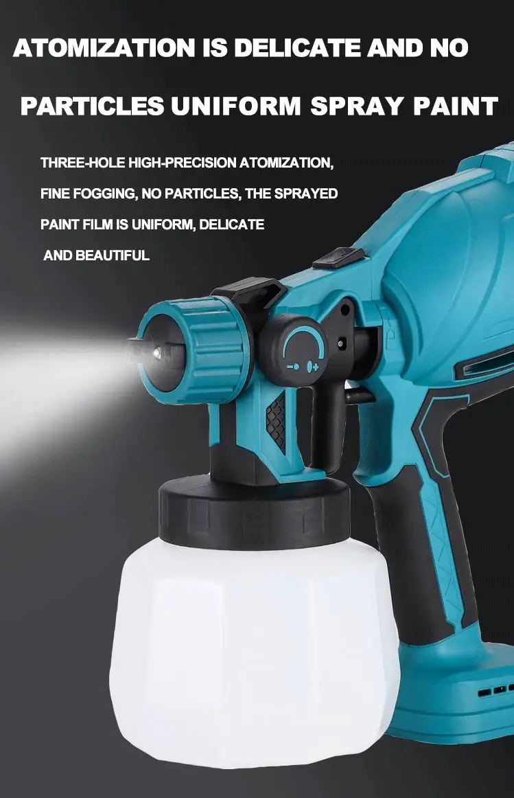 Heimerdinger Cordless Paint Sprayer for Makita 18V Battery,1000ML Container HVLP Spray Paint Gun with Brushless Motor