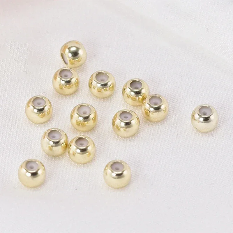 Brass Round Slider Stopper Beads for Bracelet Silicone Inside Positioning Spacer Adjust DIY Crafts Jewelry Making Findings