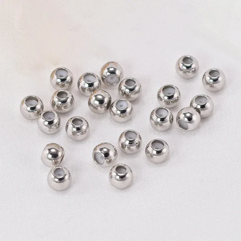 Brass Round Slider Stopper Beads for Bracelet Silicone Inside Positioning Spacer Adjust DIY Crafts Jewelry Making Findings