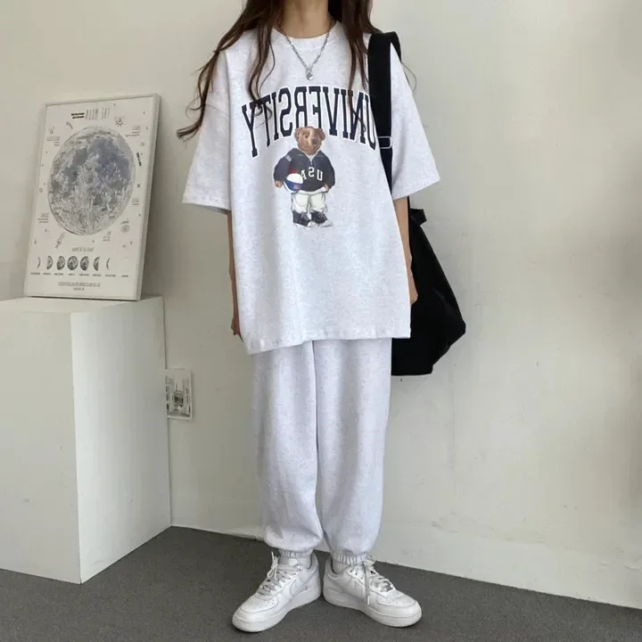 Cartoon Long Sleeve Tracksuits autumn Fashion Casual Sportswear Two Piece Pants Sets Female Large Size Women Suits 2024