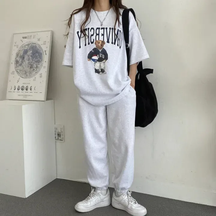 Cartoon Long Sleeve Tracksuits autumn Fashion Casual Sportswear Two Piece Pants Sets Female Large Size Women Suits 2024