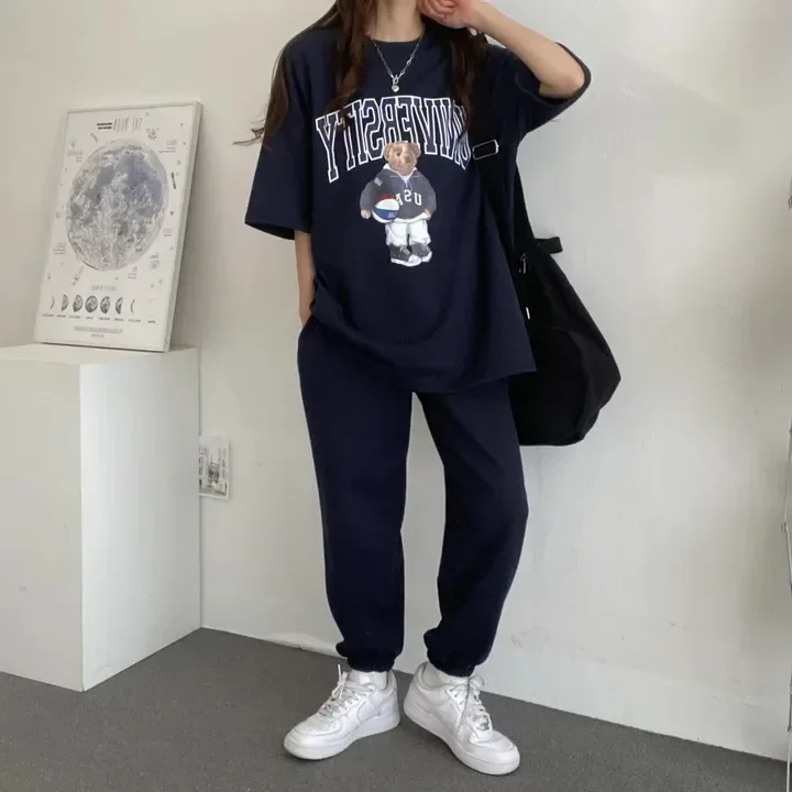 Cartoon Long Sleeve Tracksuits autumn Fashion Casual Sportswear Two Piece Pants Sets Female Large Size Women Suits 2024