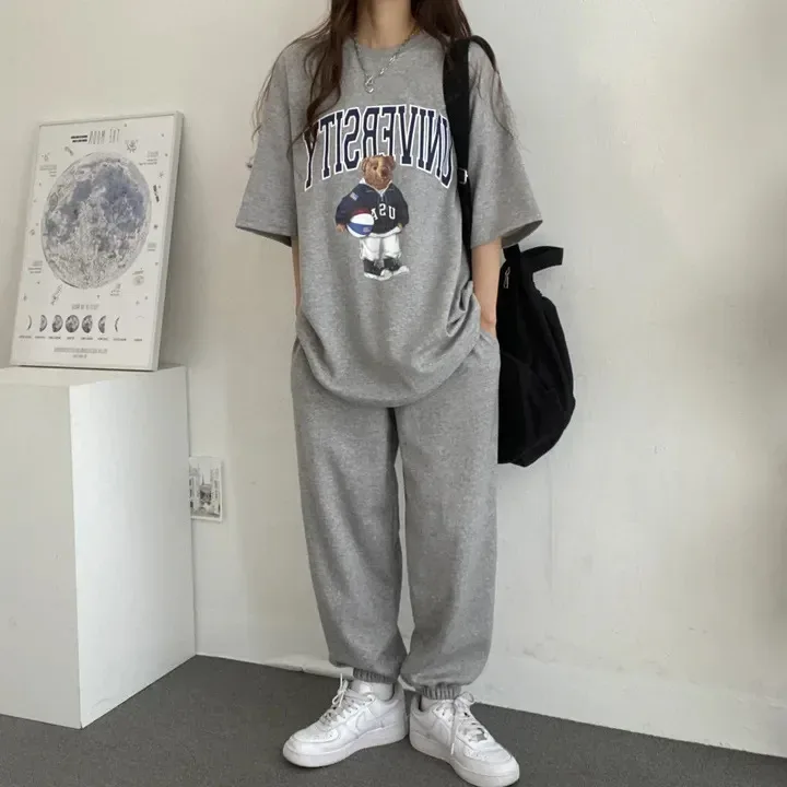 Cartoon Long Sleeve Tracksuits autumn Fashion Casual Sportswear Two Piece Pants Sets Female Large Size Women Suits 2024