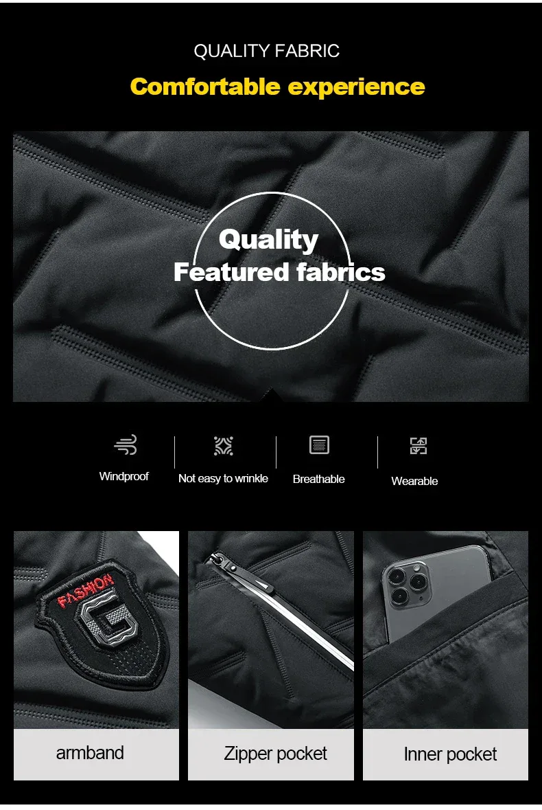 Men Bomber Jacket Casual Autumn Winter Jacket Thicken Men Fashion Clothing 2022 Streetwear Cotton Padded Jacket Slim Fit Coat