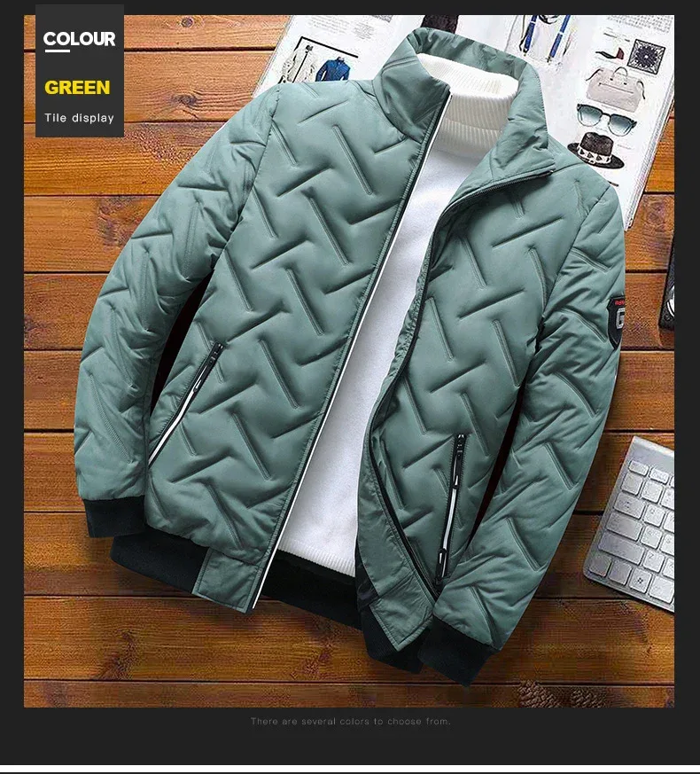 Men Bomber Jacket Casual Autumn Winter Jacket Thicken Men Fashion Clothing 2022 Streetwear Cotton Padded Jacket Slim Fit Coat