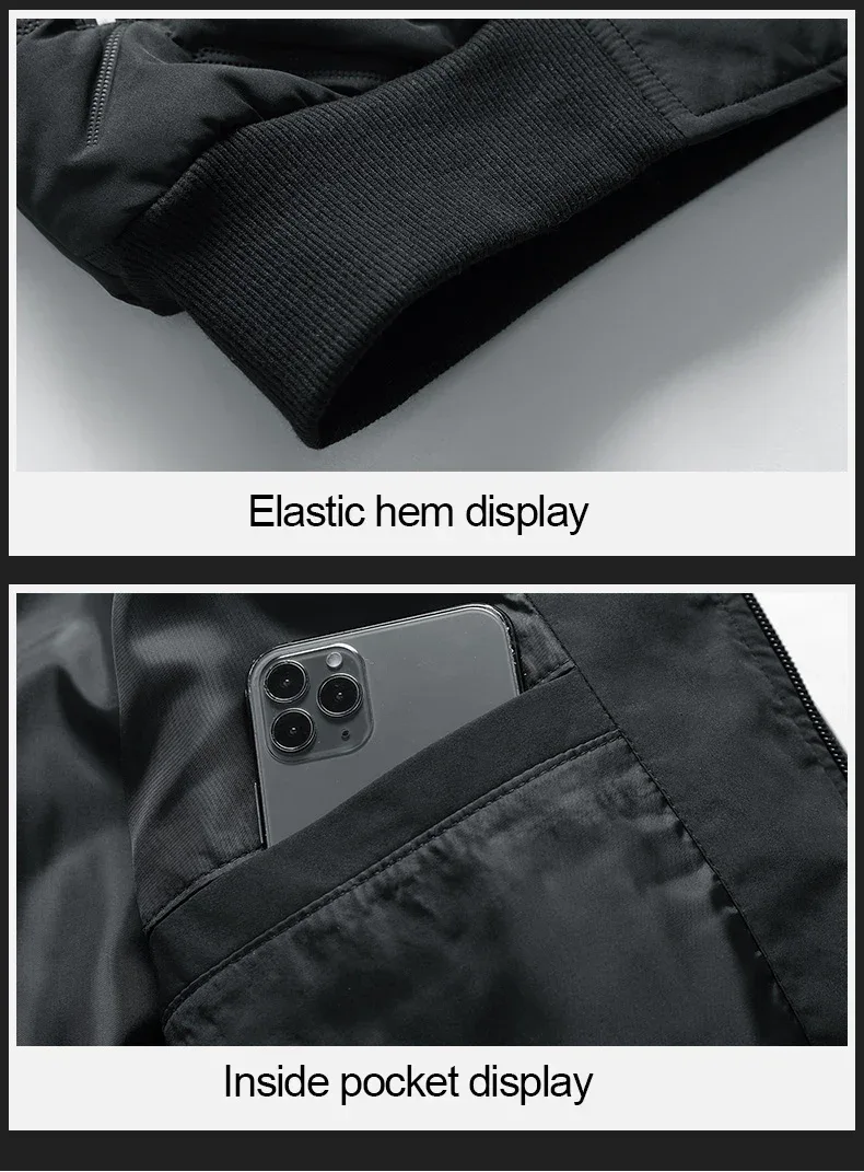 Men Bomber Jacket Casual Autumn Winter Jacket Thicken Men Fashion Clothing 2022 Streetwear Cotton Padded Jacket Slim Fit Coat