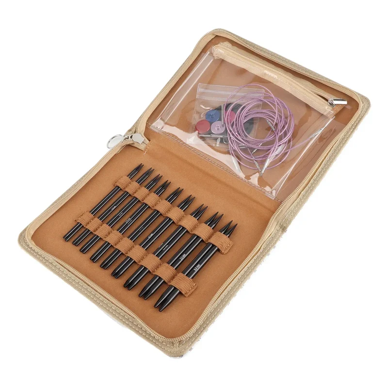 Blanket Knitting Needle Interchangeable Smoothing Circular Needle Set Anti Fatigue Handle Ergonomic Design 3 To 8mm for Family
