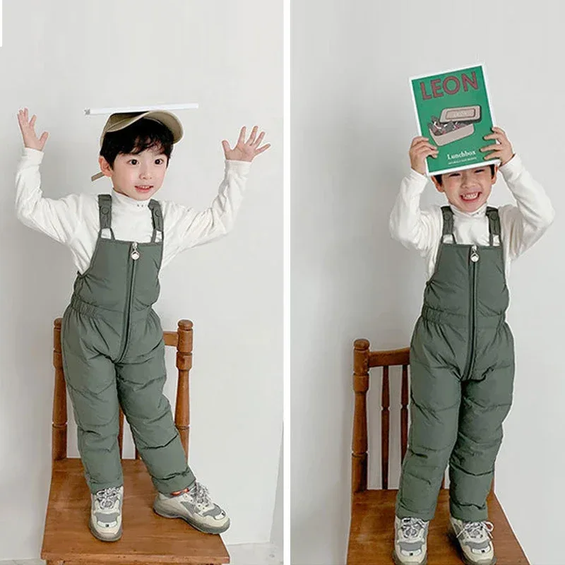 Children Thicken Warm Rompers Boys Girls Autumn Winter Down Pants Kids High Quality Down Trousers Baby Casual Cotton Trousers