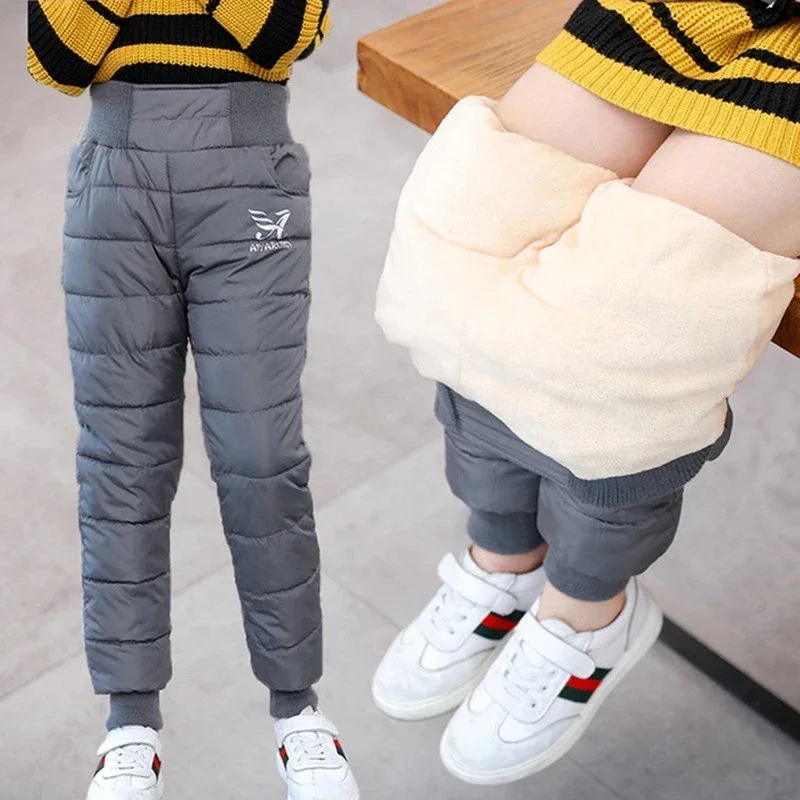 Children Thicken Warm Rompers Boys Girls Autumn Winter Down Pants Kids High Quality Down Trousers Baby Casual Cotton Trousers