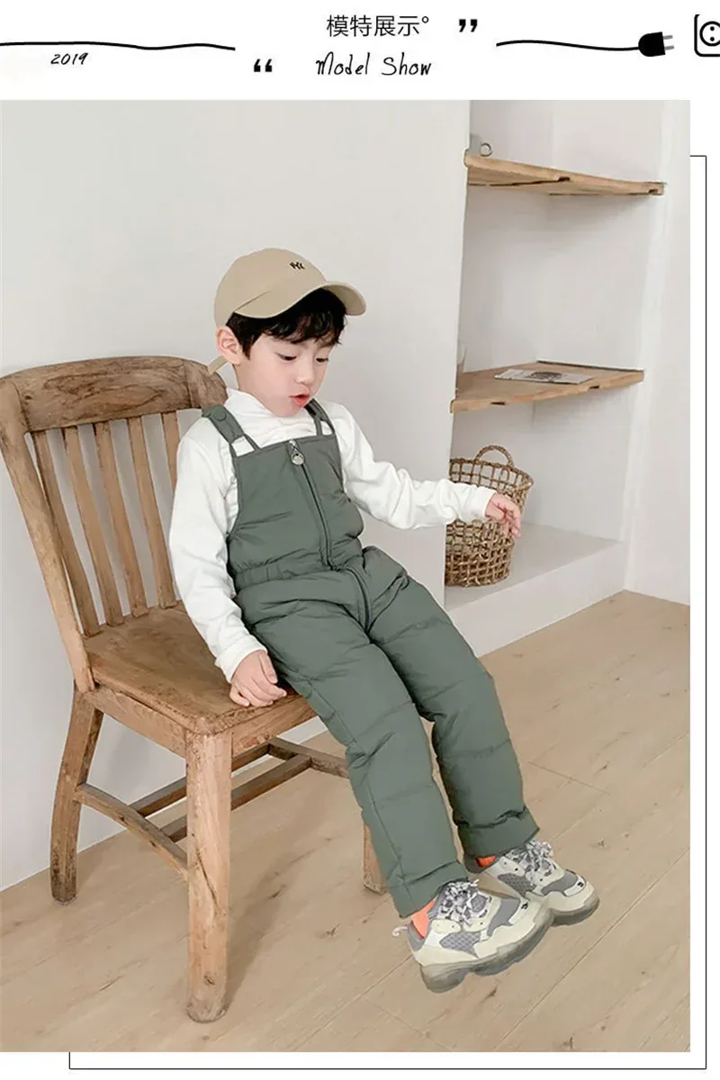 Children Thicken Warm Rompers Boys Girls Autumn Winter Down Pants Kids High Quality Down Trousers Baby Casual Cotton Trousers