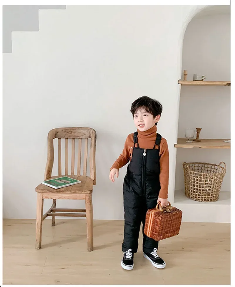 Children Thicken Warm Rompers Boys Girls Autumn Winter Down Pants Kids High Quality Down Trousers Baby Casual Cotton Trousers