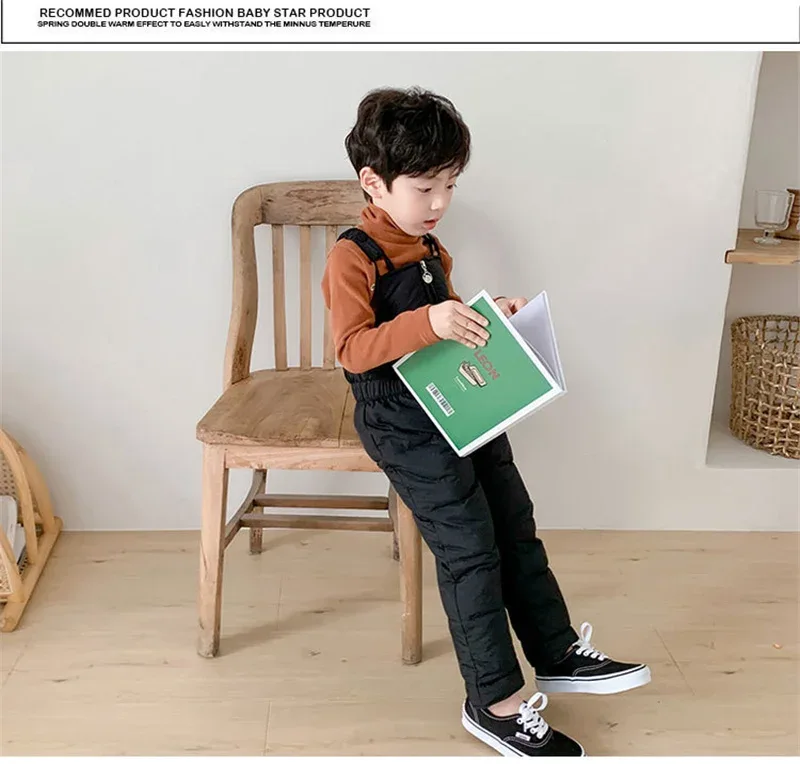 Children Thicken Warm Rompers Boys Girls Autumn Winter Down Pants Kids High Quality Down Trousers Baby Casual Cotton Trousers