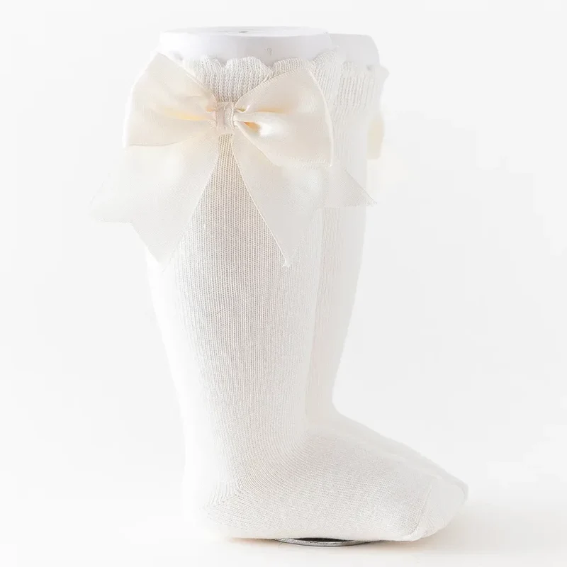Winter Autumn Kids Knee High Socks Baby Girls Cotton Socks Big Bow Soft Toddlers Princess Children Long Socken For 0-5Years