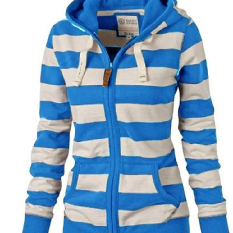 Pullovers Harajuku hoodies women Autumn Hot Style America Hood Long Sleeve Stripe Fleece Jacket Female Streetwear ZXP6023
