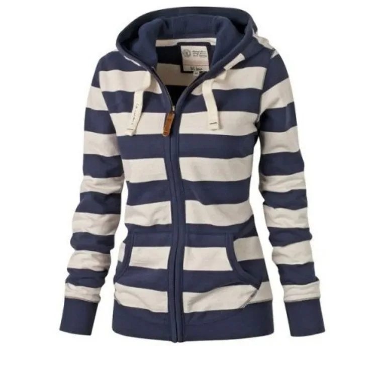 Pullovers Harajuku hoodies women Autumn Hot Style America Hood Long Sleeve Stripe Fleece Jacket Female Streetwear ZXP6023