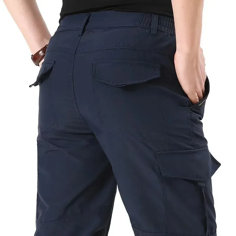 2025 New Outdoors Mens Tactical Pants Multiple Pocket Elasticity Urban Commuter Tacitcal Trousers Men Slim Fat Cargo Pant 5XL