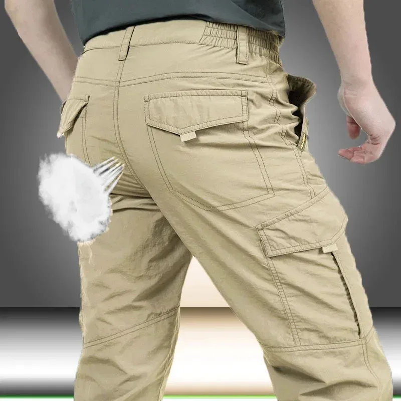 2025 New Outdoors Mens Tactical Pants Multiple Pocket Elasticity Urban Commuter Tacitcal Trousers Men Slim Fat Cargo Pant 5XL