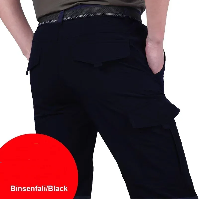 2025 New Outdoors Mens Tactical Pants Multiple Pocket Elasticity Urban Commuter Tacitcal Trousers Men Slim Fat Cargo Pant 5XL