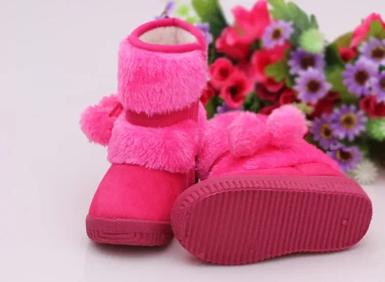 Girls Snow Boots 2019 Winter Comfortable Thick Warm Kids Boots Lobbing Ball Thick Children Autumn Cute Boys Boots Princess Shoes