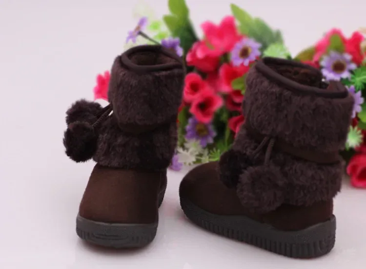 Girls Snow Boots 2019 Winter Comfortable Thick Warm Kids Boots Lobbing Ball Thick Children Autumn Cute Boys Boots Princess Shoes