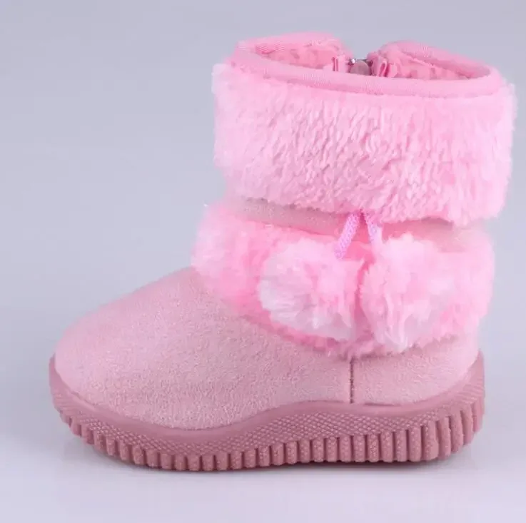 Girls Snow Boots 2019 Winter Comfortable Thick Warm Kids Boots Lobbing Ball Thick Children Autumn Cute Boys Boots Princess Shoes