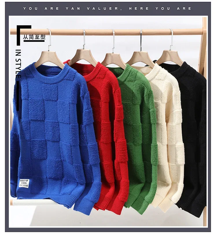 Sweater Men Harajuku Fashion Knitted Hip Hop Streetwear Dinosaur Cartoon Pullover Oversized Casual O-Neck Women Vintage Sweaters
