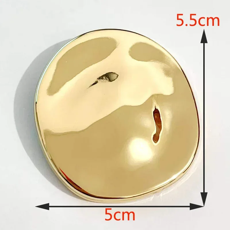 High Quality Surface Shine Metal Oval Brooch Large Irregular Pins Autumn Winter Lady Daily Colthes Backpack Ornament Accessories