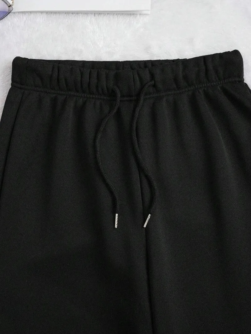 Different Forms Of The Moon Print Casual Versatile Women Pants Fashion Trendy Trousers With Drawstring Pockets Sweatpants Female