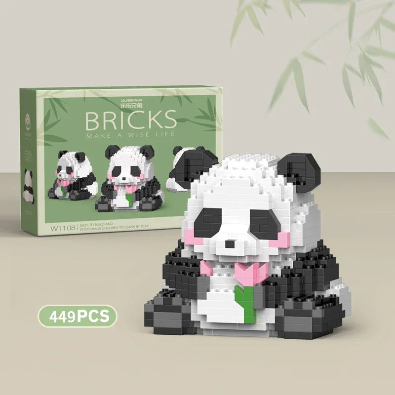 Creative DIY Assemable Animal Cute MINI Chinese Style Animal Panda Building Block Educational Boy Toys For Children Model Bricks