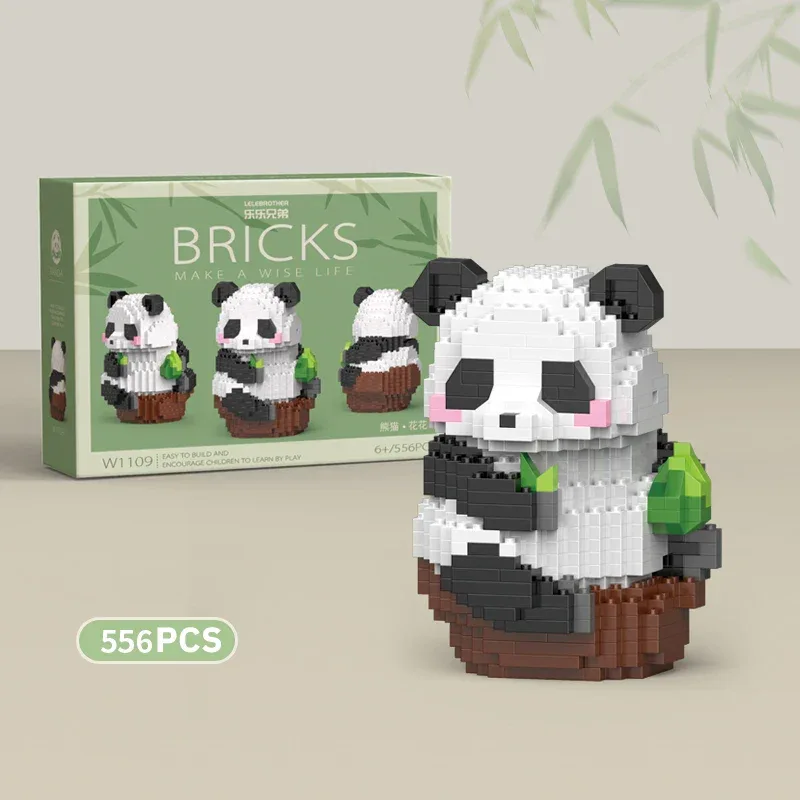 Creative DIY Assemable Animal Cute MINI Chinese Style Animal Panda Building Block Educational Boy Toys For Children Model Bricks