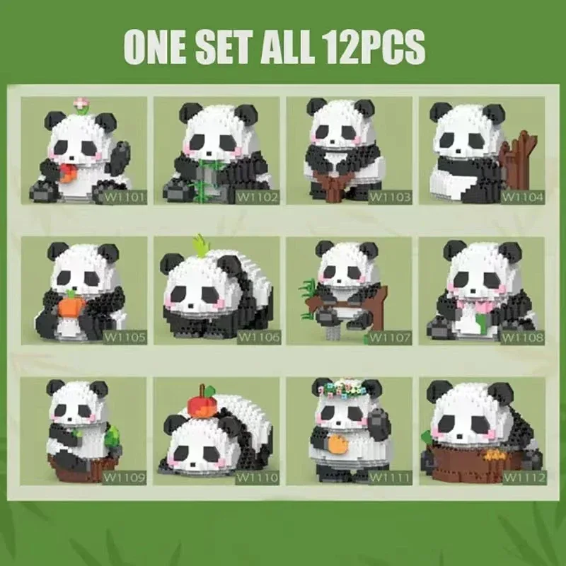 Creative DIY Assemable Animal Cute MINI Chinese Style Animal Panda Building Block Educational Boy Toys For Children Model Bricks