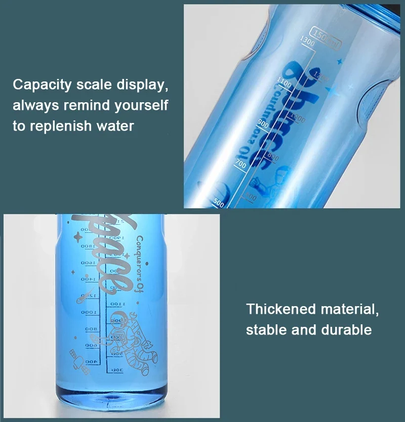 2L 3L Large Capacity Sport Water Bottle With Filter Eco-Friendly Plastic Water Cup Portable Fitness Drink Bottle Kettle BPA Free