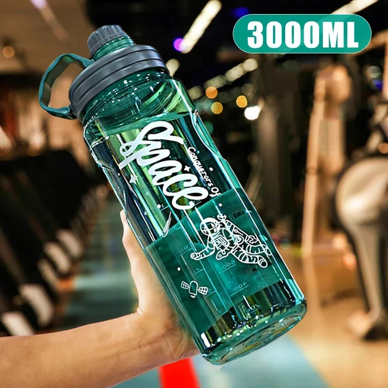 2L 3L Large Capacity Sport Water Bottle With Filter Eco-Friendly Plastic Water Cup Portable Fitness Drink Bottle Kettle BPA Free