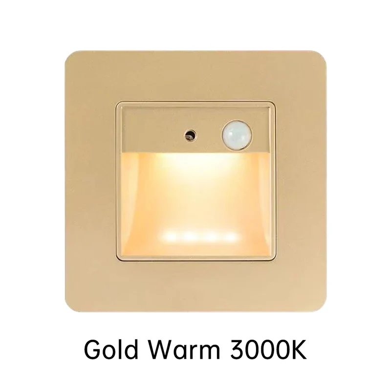 PIR Motion Detector Sensor Led Stair Light Infrared Human Body Induction Lamp Recessed Steps Ladder Staircase Bedroom Decoration