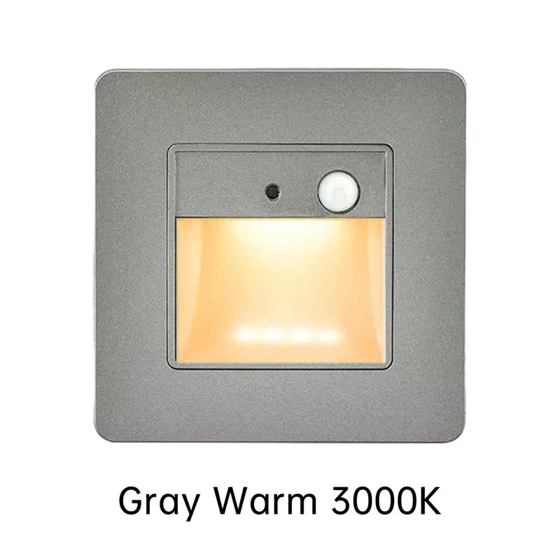 PIR Motion Detector Sensor Led Stair Light Infrared Human Body Induction Lamp Recessed Steps Ladder Staircase Bedroom Decoration