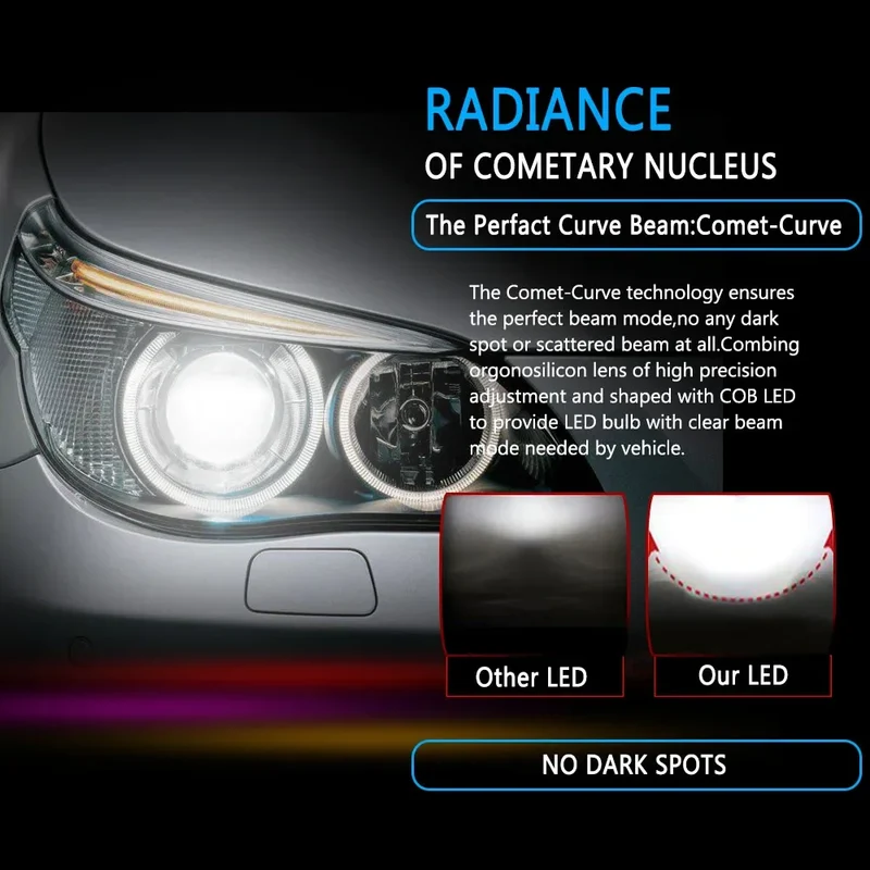 6PCS 240W LED Canbus 40000LM Car Headlight H11 9005 Led Bulb Turbo Lamp 6000K For Toyota RAV4 2005-2008 2009 2010 2011 2012 2013