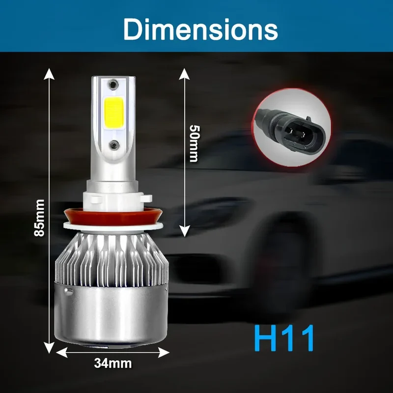 6PCS 240W LED Canbus 40000LM Car Headlight H11 9005 Led Bulb Turbo Lamp 6000K For Toyota RAV4 2005-2008 2009 2010 2011 2012 2013