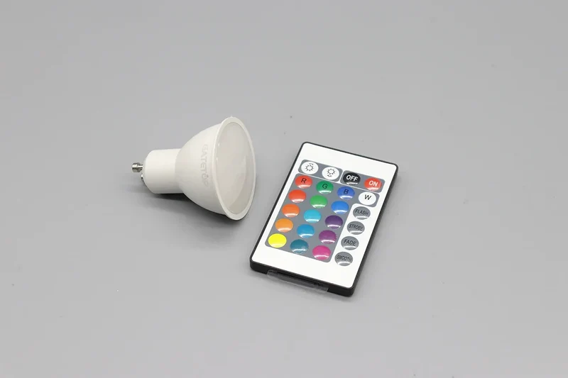 1-10PCS RGB GU10 LED Spotlight Bulb 24 Key Remote Control Dimmable 6W AC220V 110V Colorful Change for Bedroom Living Room Lamp