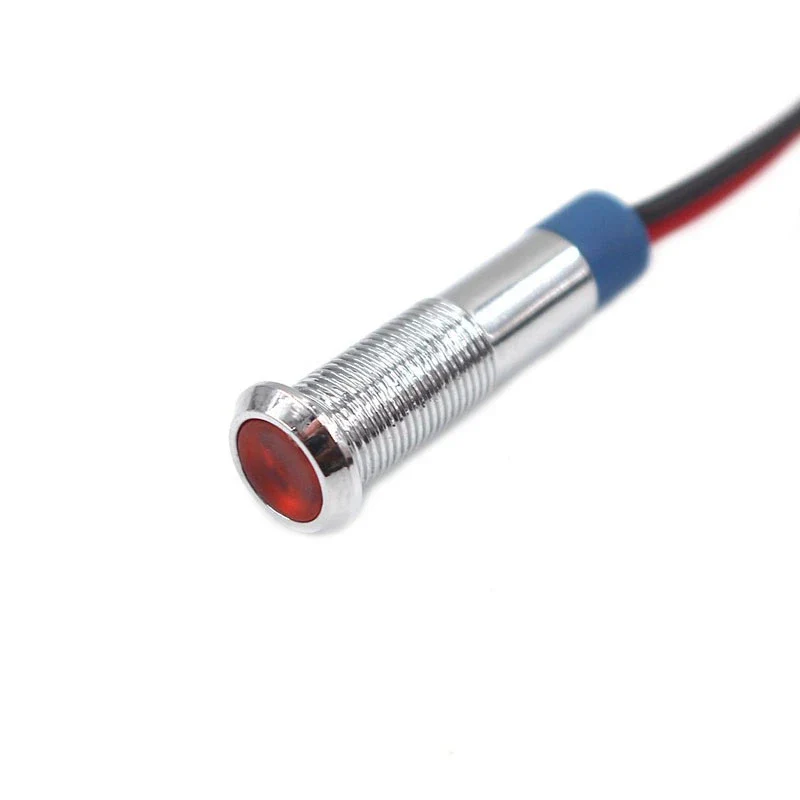 1PC LED Metal Indicator Light 6mm Waterproof Signal Lamp Warning Lights 12V 24V 220V Volts Red Yellow For Dashboard Boat Light