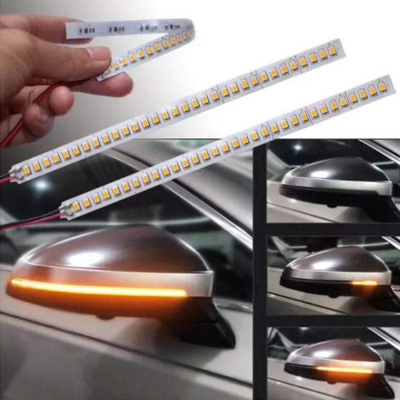 Car Rearview Mirror Indicator Lamp DRL Streamer Strip Flowing Turn Signal Lamp LED Car Light Source Turn Signals For Cars