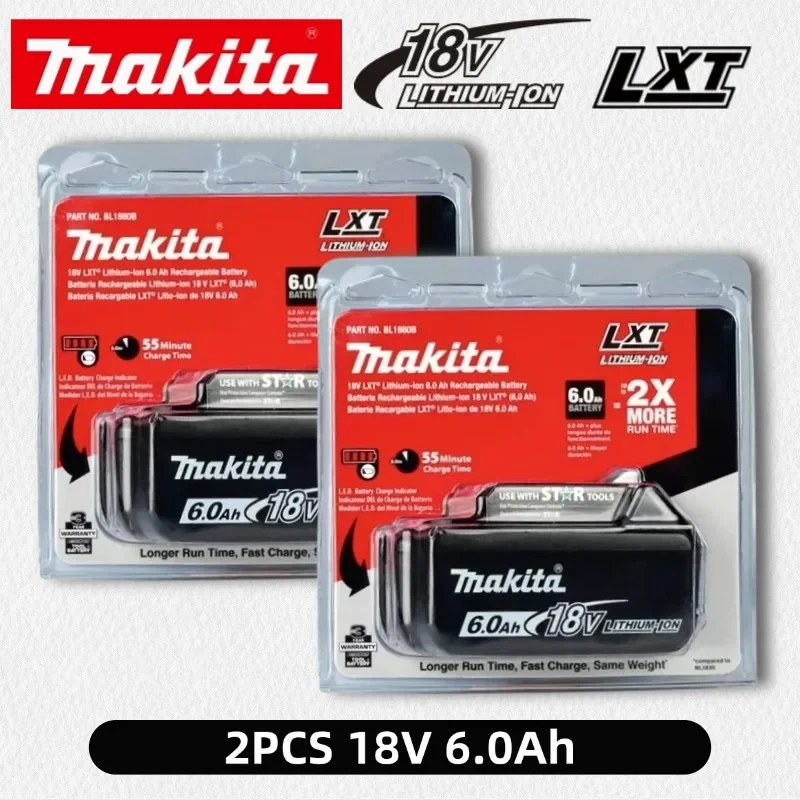 Genuine 6AH makita BL1860 6ah Battery Power Tools Li-ion Replacement LXT BL1850 BL1840 for 18V Screwdriver with BMS 18v battery
