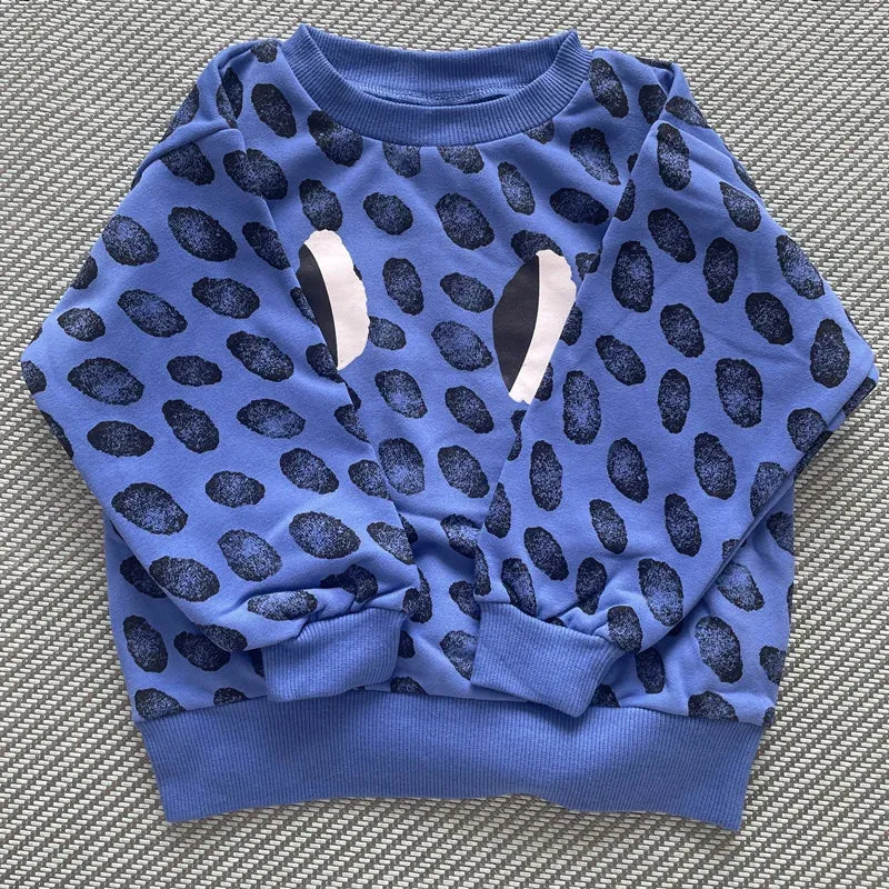 2025 Autumn Kids Sweaters Printed Girl Boy Casual Sweatshirts Long Sleeve Children Pullover Pant Set Clothes