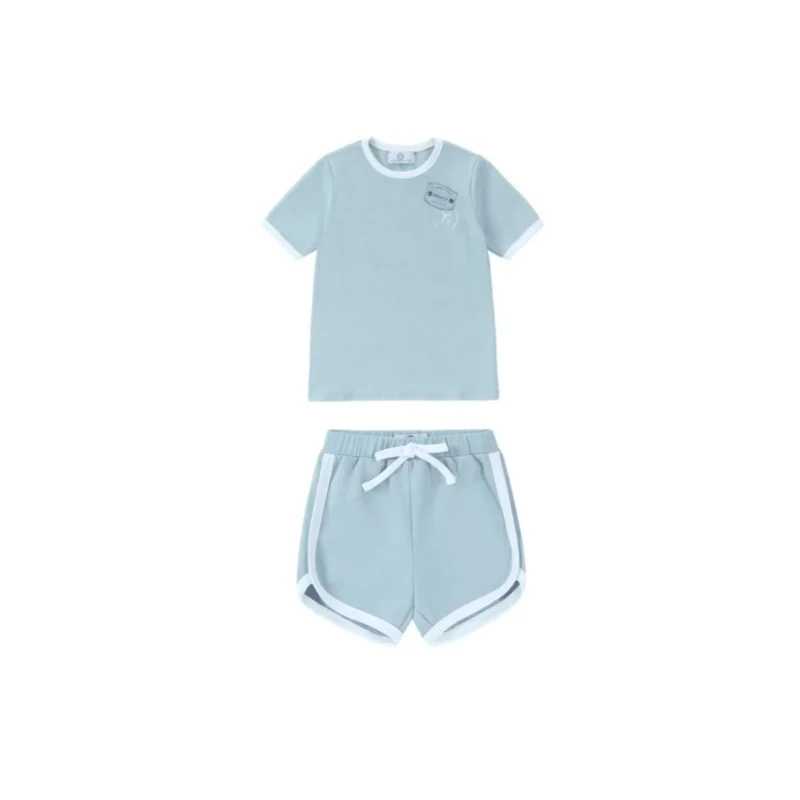 AP SS26 Ringer stamp jersey cotton collection summer boys girls fashion casual clothing dress set shirt family matching clothes