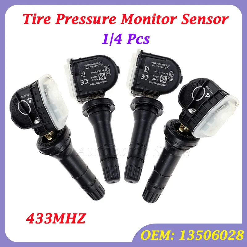 1/4Pcs Tire Pressure Monitor Sensor 13506028 TPMS For Opel Adam Ampera Antara Astra J k Corsa D Insignia Meriva B Mocha Zafira C