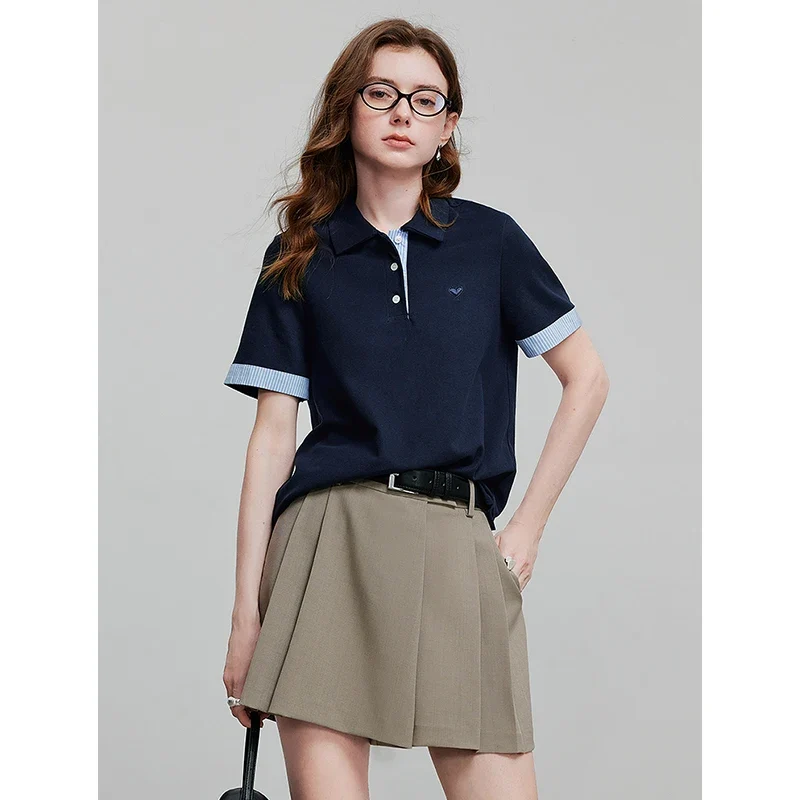 TOYOUTH Women Short Sleeve T shirt 2025 Spring New Tops 8521007