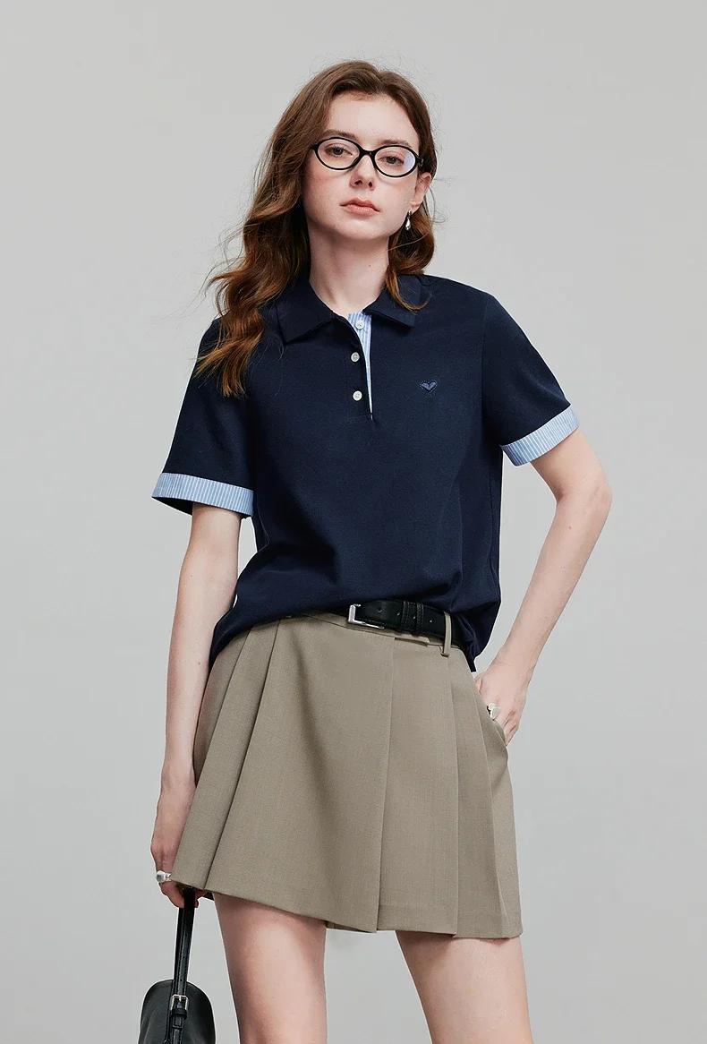 TOYOUTH Women Short Sleeve T shirt 2025 Spring New Tops 8521007