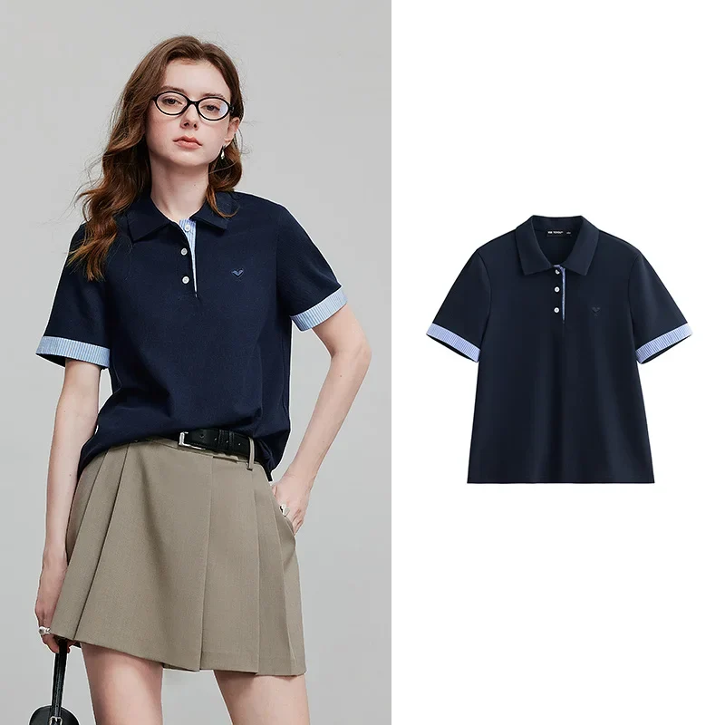 TOYOUTH Women Short Sleeve T shirt 2025 Spring New Tops 8521007
