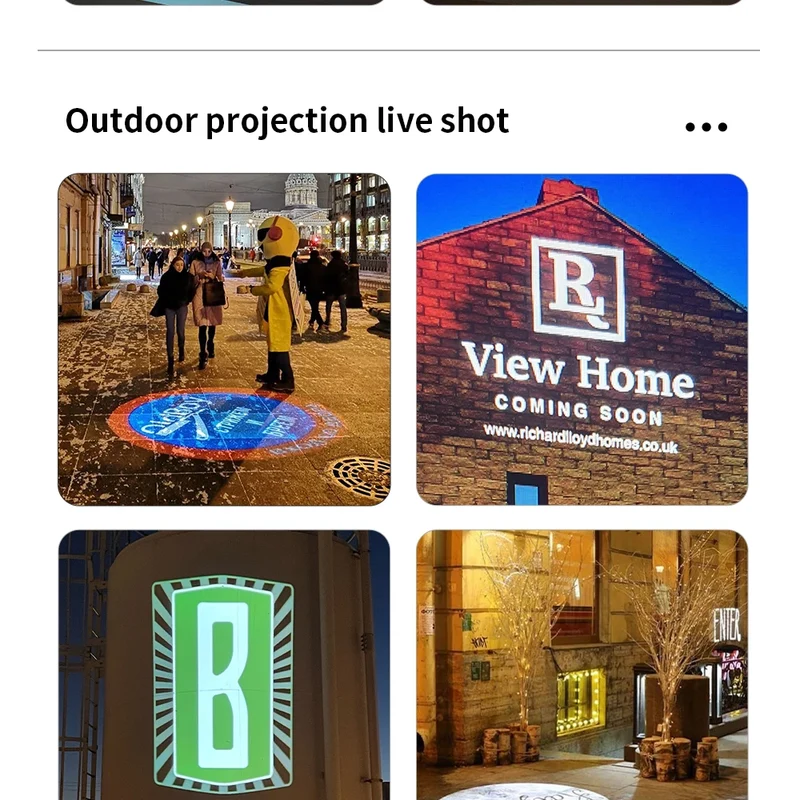 Custom Led HD Gobo Logo Projector Indoor Outdoor Ip67 Waterproof Rotating Advertising Image Projection Light For Floor Wedding