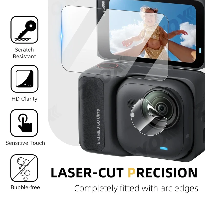 9H Hardness Glass for Insta360 Go Ultra Screen + Lens Protector Clear Ultra-HD Tempered Glass Anti-scratch Film Accessories